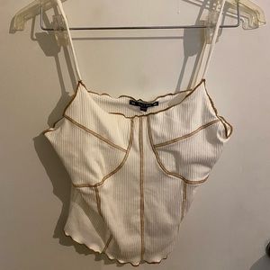 Crop Top with Corset Stitching